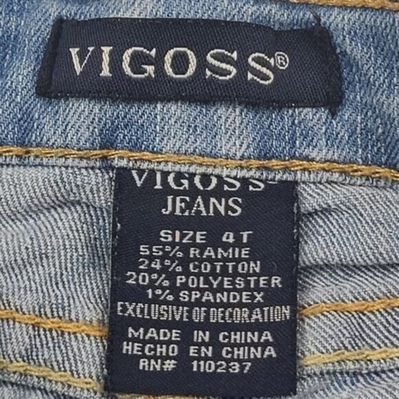 Vigoss Embroidered Floral Toddler Girls Adjustable Waist Shorts Jean Sz 4T - Picture 6 of 8